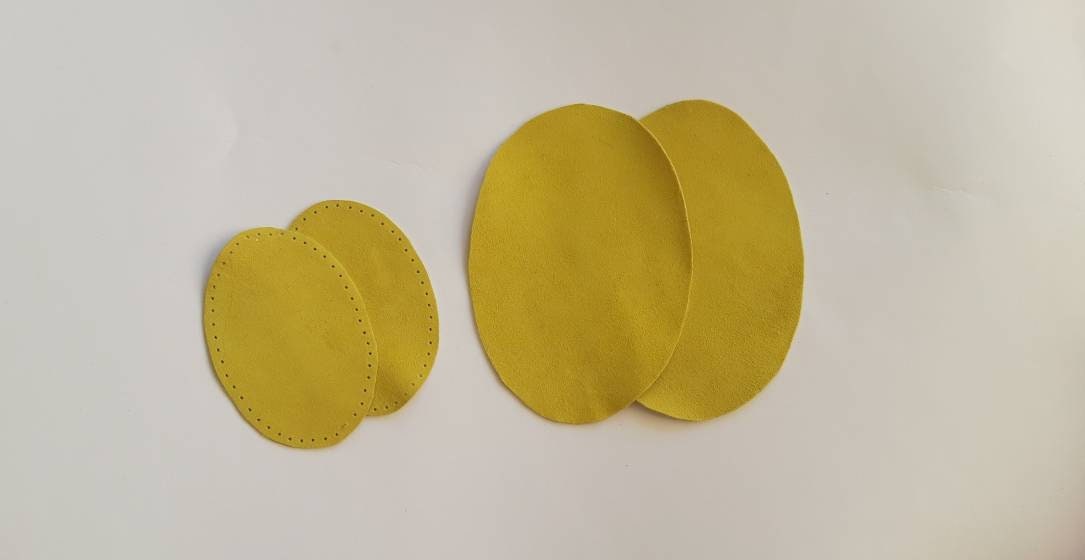 Yellow Leather Elbow Patches Oval Patches Sew on Patches Etsy Canada