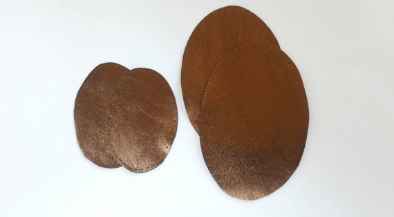 Bronze Elbow Patches, Leather Knee Patches, Small, Large Patches for Jackets,  Blazers, Set of 2 