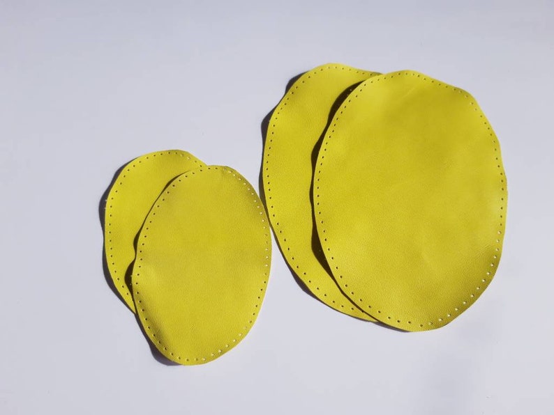 Leather Elbow Patches Lime Green Oval Shaped Knee Pads Etsy