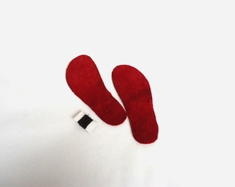 Red Leather Slipper Soles: Adult Sizes 35-40 EU, Anti-Slip