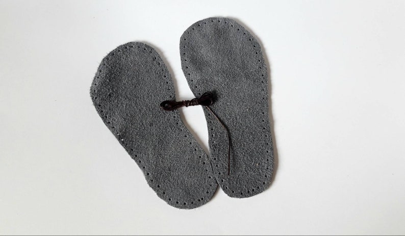 Grey Leather Soles for Kids Slippers & Booties: Non-Slip Handcrafted image 7