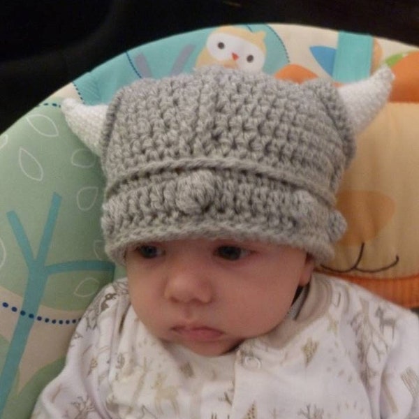 Crochet Viking Beanie, Baby Viking