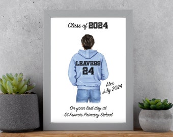 Personalised Male Leavers 2024 Primary School Print -Primary School, Leavers 2024, Junior School, Year 6/Class of 2024, Leaving/Graduating