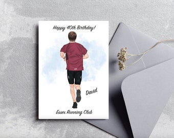 Personalised Male Runner Birthday Card - Son/Husband/Dad/Granddad/Best Friend/Best Friend/Nephew, Running/Run, Sprint/Marathon, Running Club