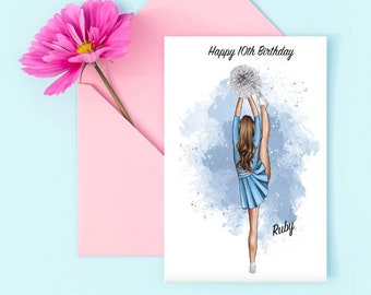 Personalised Cheerleading Card - Birthday, Daughter/Granddaughter/Sister/Neice/Best Friend -Cheerleader/Cheer/Tumbling/Stunting/Cheerleading