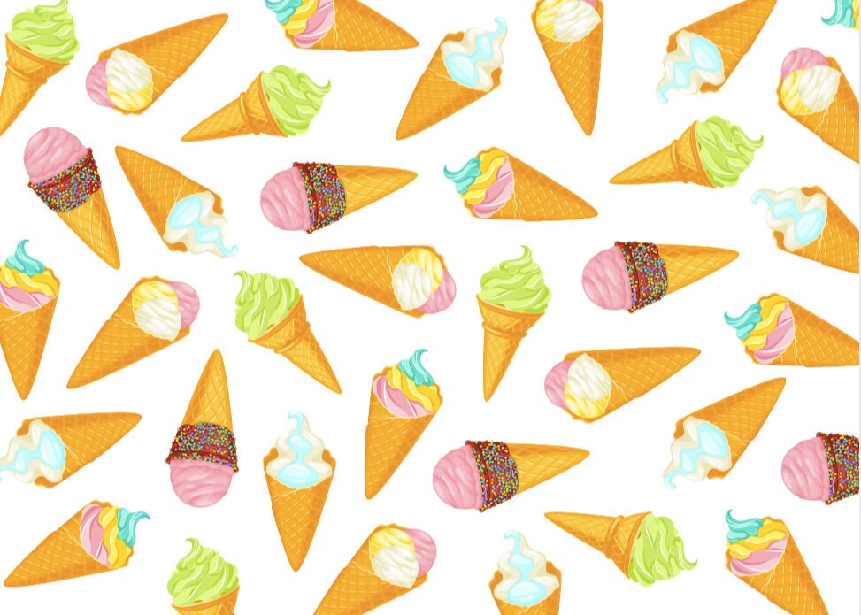Ice Cream Time Wrapping Paper Pack of 3 or 5 Sheets ice Etsy UK