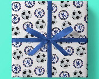 Chelsea Football Club Wrapping Paper - Pack of 3 or 5 sheets - The Blues, Football Emblem,Birthday, Footy Fans, Stamford Bridge
