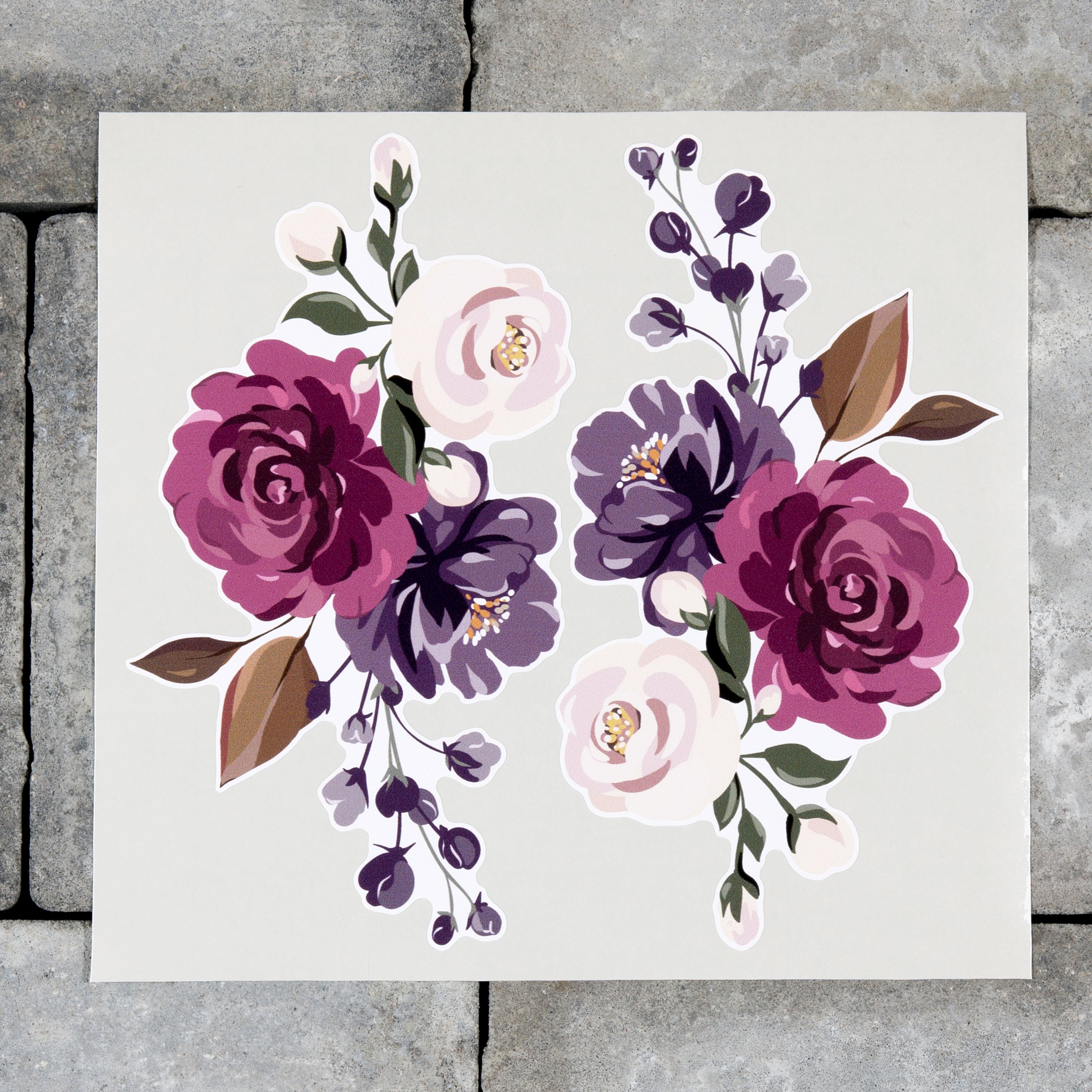 2 x Rose Flower Flower Stickers Self Adhesive Vinyl Etsy