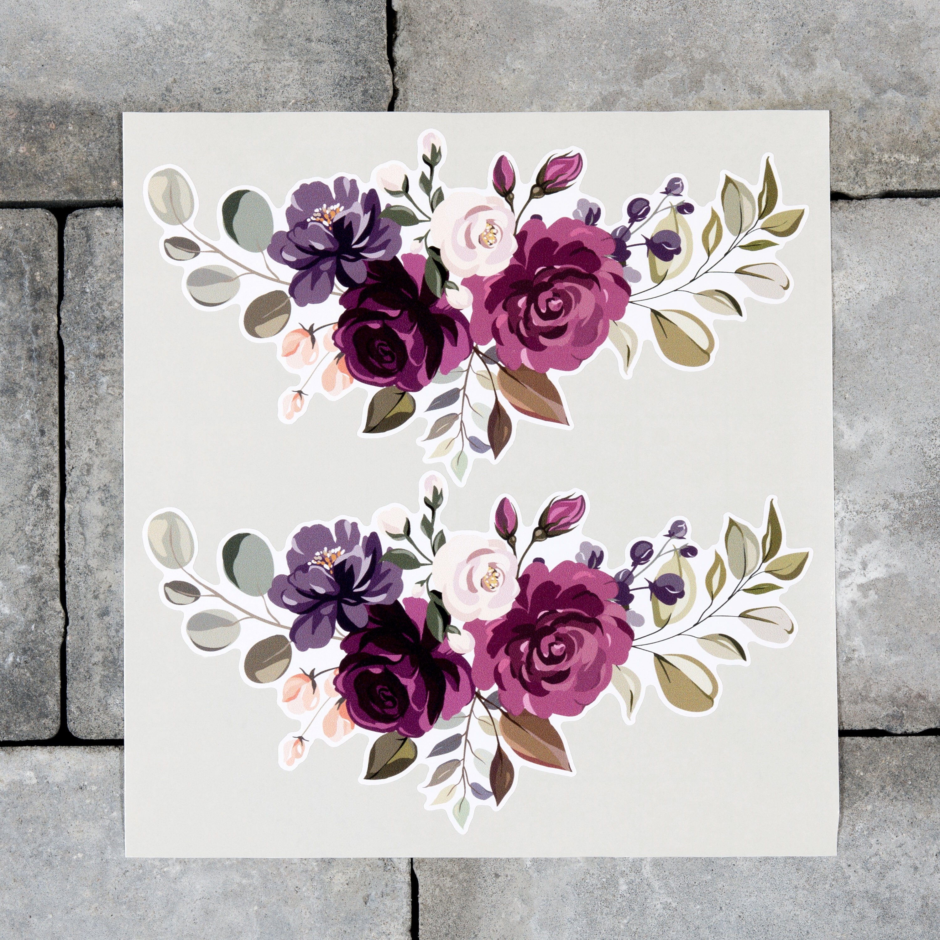 2 x Rose Flower Flower Stickers Self Adhesive Vinyl Etsy
