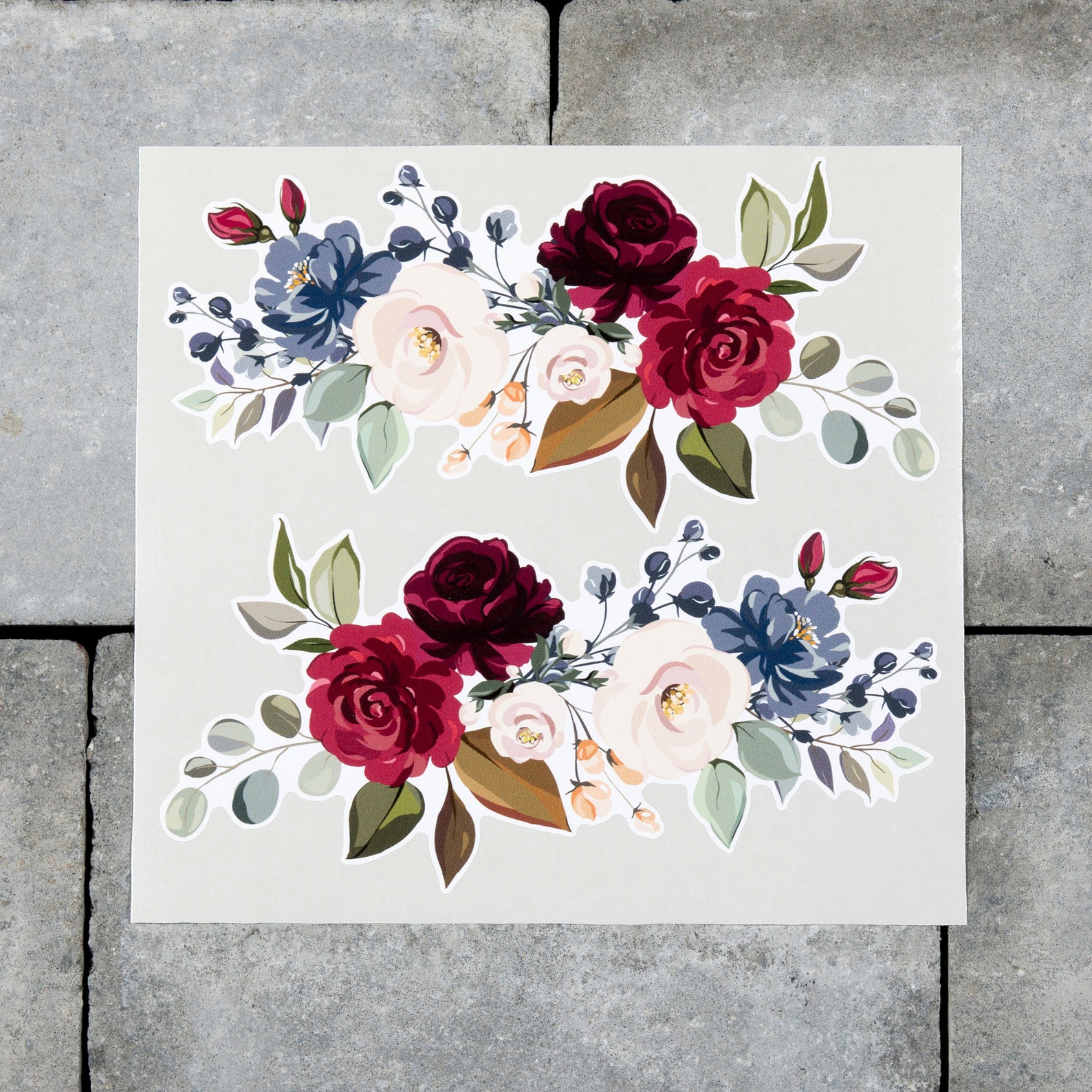 2 x Rose Flower Flower Stickers Self Adhesive Vinyl Etsy