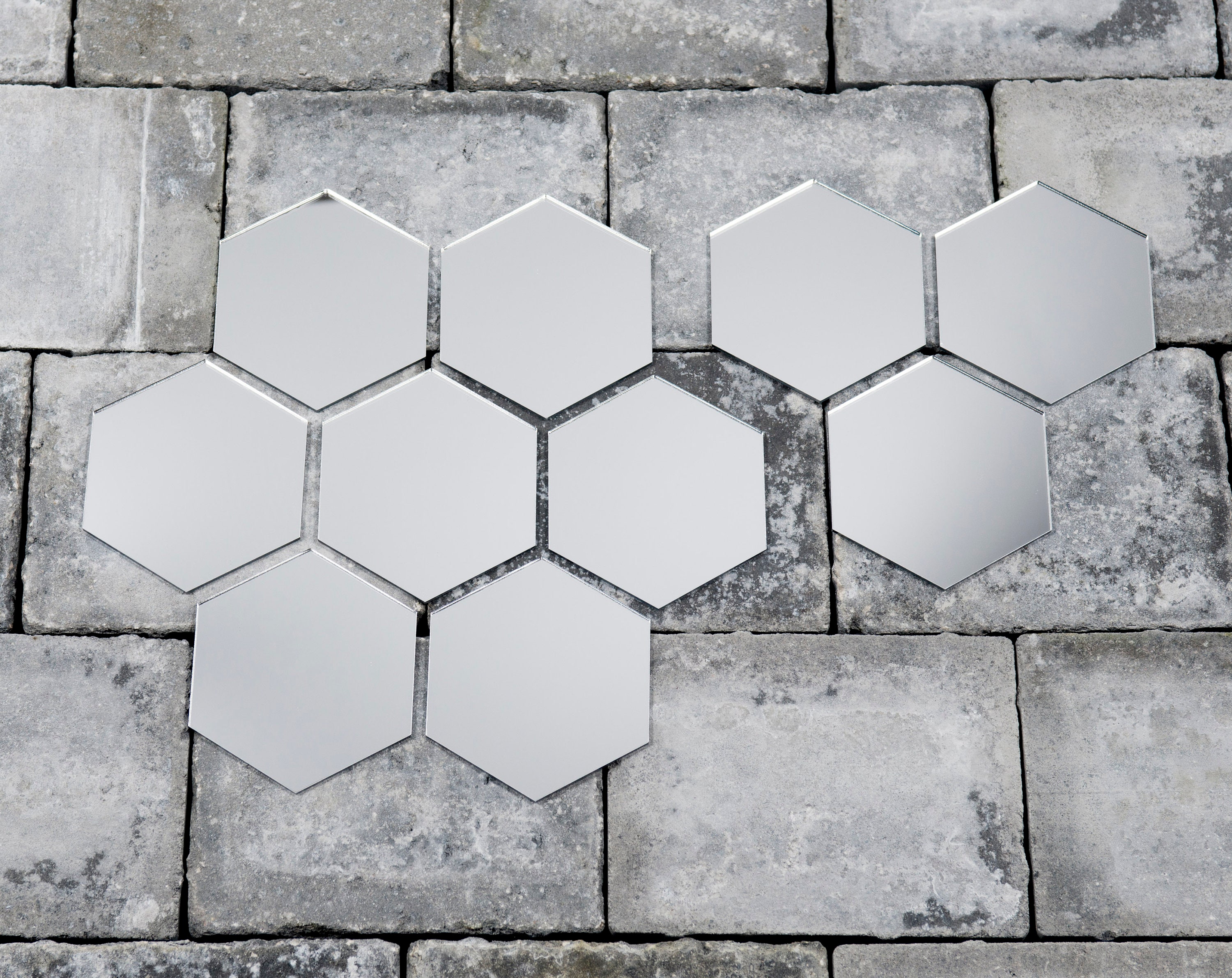 Silver Mirror Acrylic Hexagon Mosaic Crafting & Wall Tiles Etsy