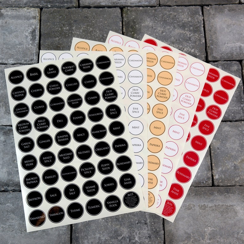 53 X Herb and Spice Jar Labels Vinyl Stickers 30mm Etsy UK