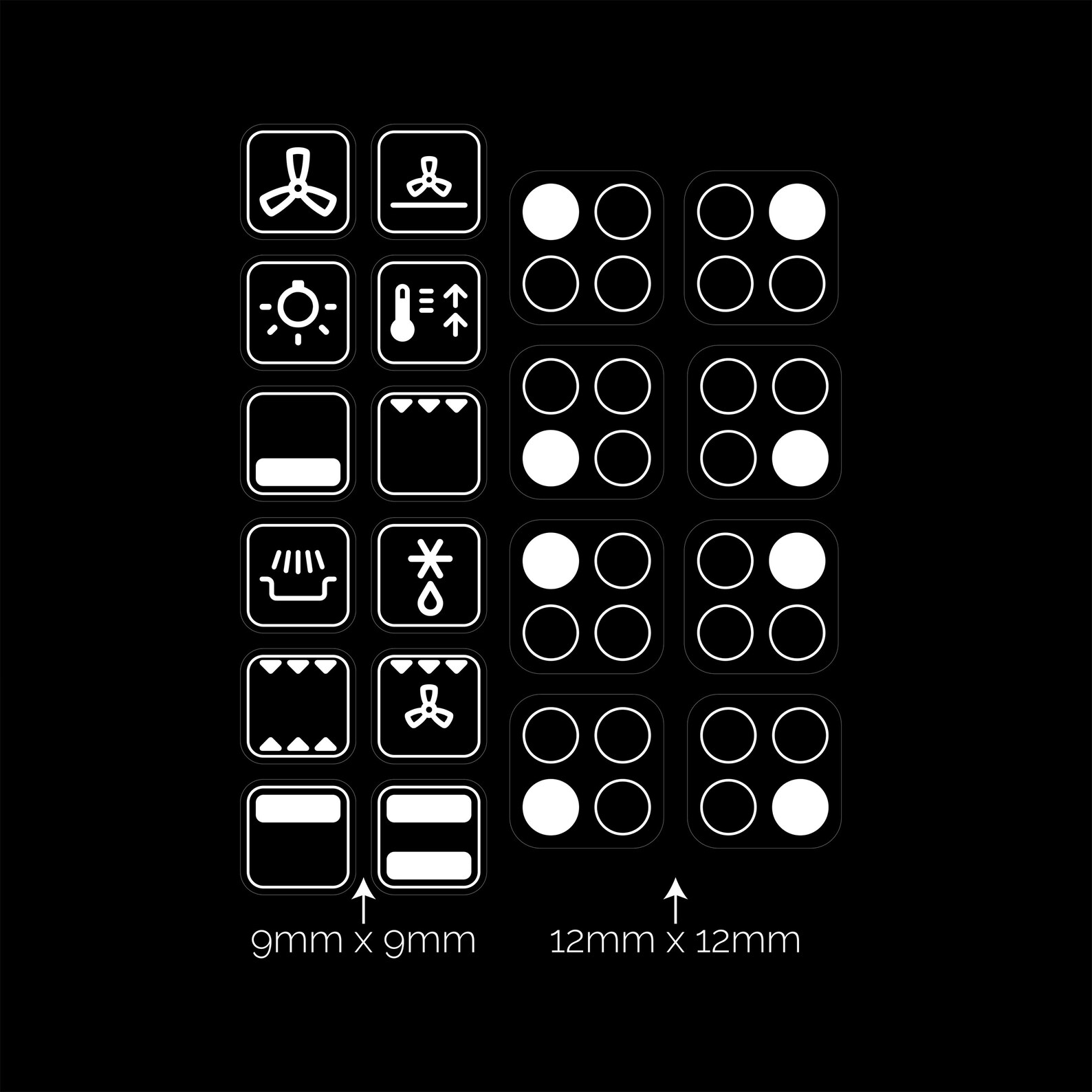 Two Sets of 4 Ring Stove Stickers Decals Symbols for Hob Etsy UK