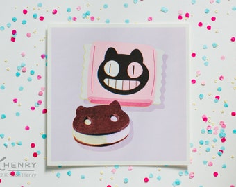 Cookie Cat Art Print: Steven Universe Fan Art (8x8 inch)
