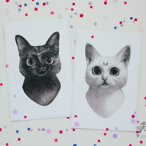 Set di cartoline Sailor Moon Magical Cats - Luna + Artemis