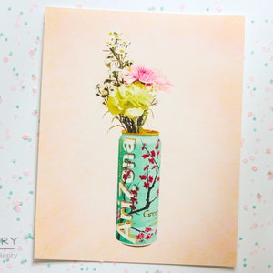 Arizona Tea Bouquet Art Print: Floral Can Vase (8x10 inch)
