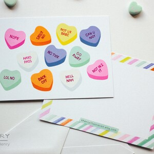 Non-Versation Hearts Valentine's Card - Not Ur Babe Galentine's Gift Candy Hearts Postcard