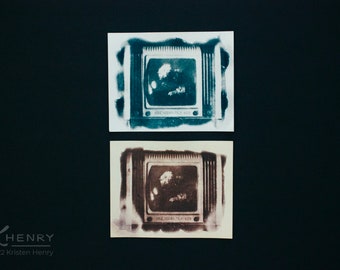 Cyanotype Photograph - 4x5 inch Print - Botanical Portrait Fine Art Alternative Photography
