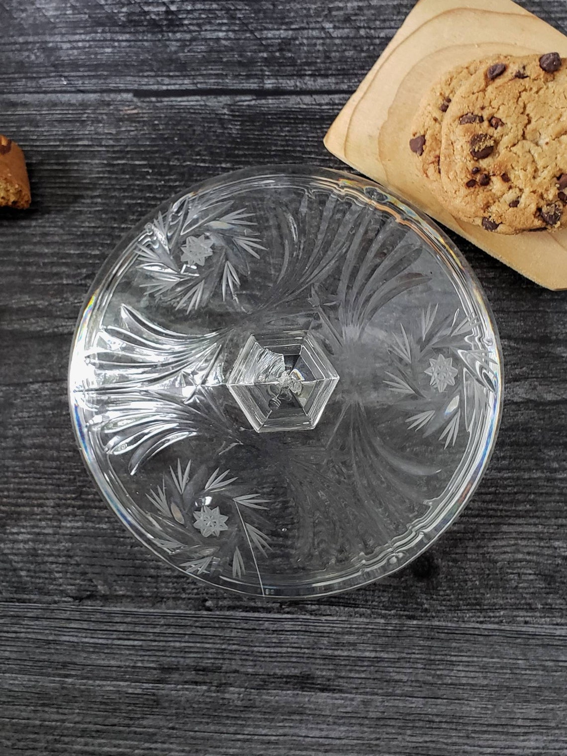 Vintage Crystal Biscuit Jar. Lead Crystal Cookie Jar. American Etsy