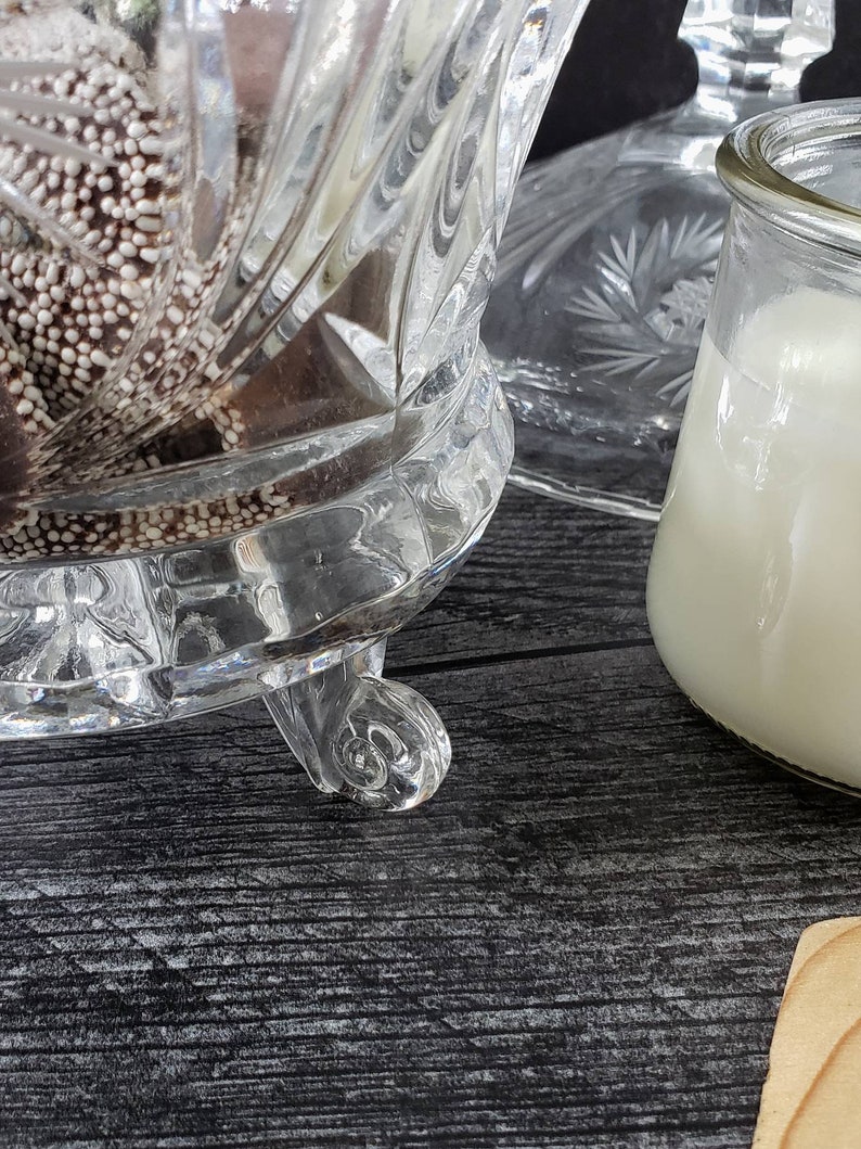 Vintage Crystal Biscuit Jar. Lead Crystal Cookie Jar. American