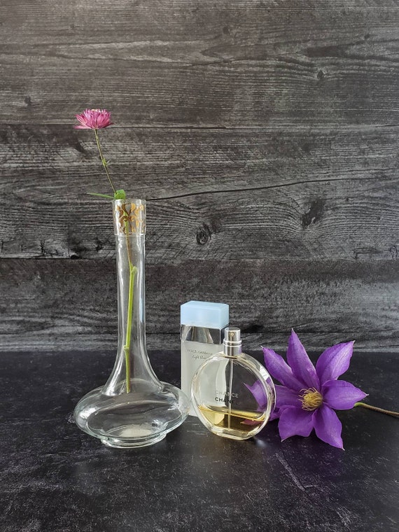 Vintage Perfume Bottle. Long Neck Glass Cosmetic Bottle With 