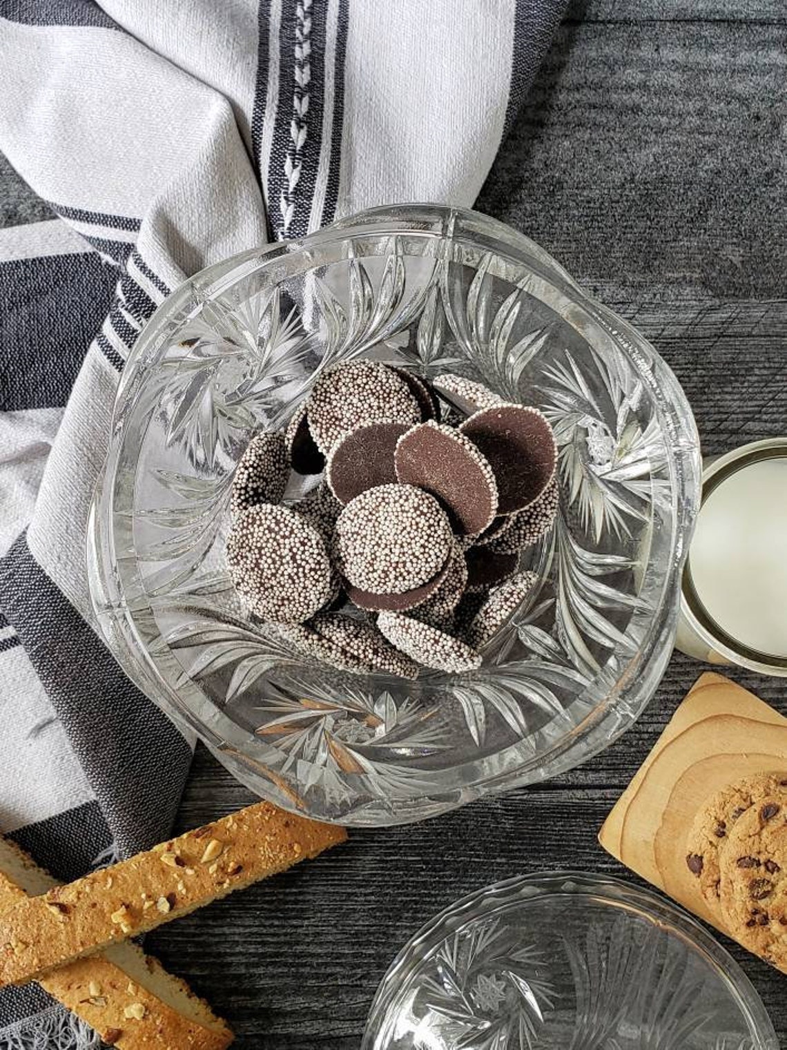 Vintage Crystal Biscuit Jar. Lead Crystal Cookie Jar. American Etsy