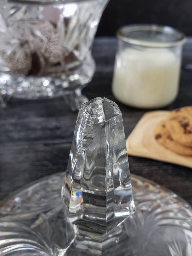 Vintage Crystal Biscuit Jar. Lead Crystal Cookie Jar. American Etsy