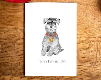 Funny father's day Card / No 1 Dad card / Dad's day card / schnauzer card / plastic free card