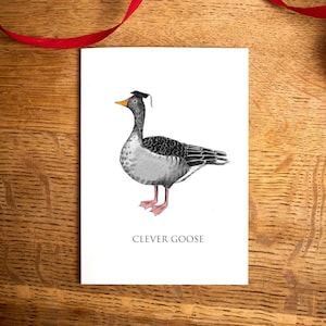 Carte de félicitations amusante / carte Clever Goose / carte de remise des diplômes / carte sans plastique