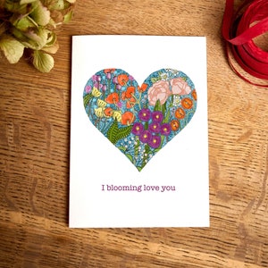 Tarjeta de San Valentín divertida / Te amo floreciendo / Tarjeta de aniversario / te amo tarjeta
