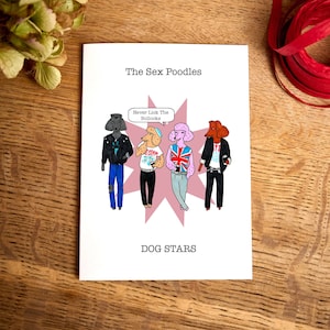 Grappige verjaardagskaart / Laat staan de The Sex Poodles-kaart / sex pistols-kaart / poedelkaart