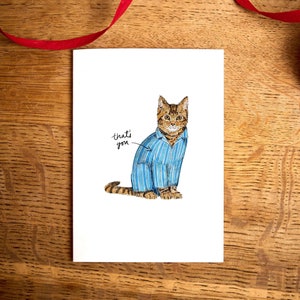 Funny thank you card / You're the Cat's pyjamas - that's you! / eco cards