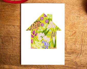 New Home card /  Moving House Card / art card / plastic-free card