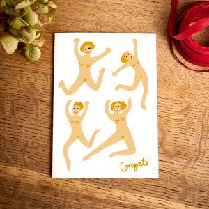 Grappige Gefeliciteerd kaart / Gefeliciteerd! / dansende dameskaart / naakte dansende kaart