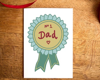 Funny Father's day Card / No1  Dad / Dad's day card / For daddy card / dad Rosette / Best dad card