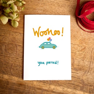 Carte de félicitations / Woohoo ! Vous avez réussi / Félicitations à l'examen de conduite
