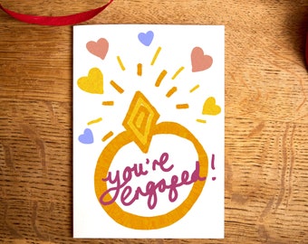 Engagement card / You're Engaged!  / card for newly engaged / Getting Married card / couple card