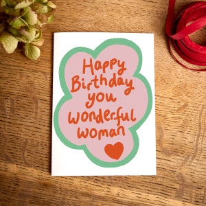 Cartão de feliz aniversário/feliz aniversário, mulher maravilhosa/cartão para esposa/cartões para melhor amiga/cartão de namorada