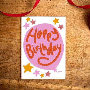 Kleurrijke verjaardagskaart / Happy Birthday / Celebration / Happy Birthday ballon