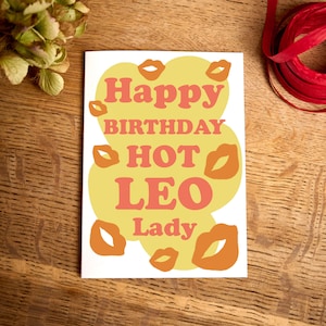 Biglietto di compleanno divertente/Biglietto di buon compleanno Hot Leo Lady/Biglietto di compleanno con segno zodiacale Leone/per lei