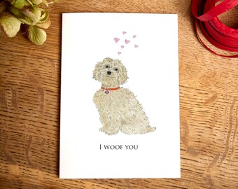 Funny Cockapoo Mother's Day Card, I Woof You Mum