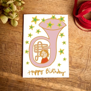 Grappige verjaardagskaart /Happy Birthday / Celebration / Trompetkaart