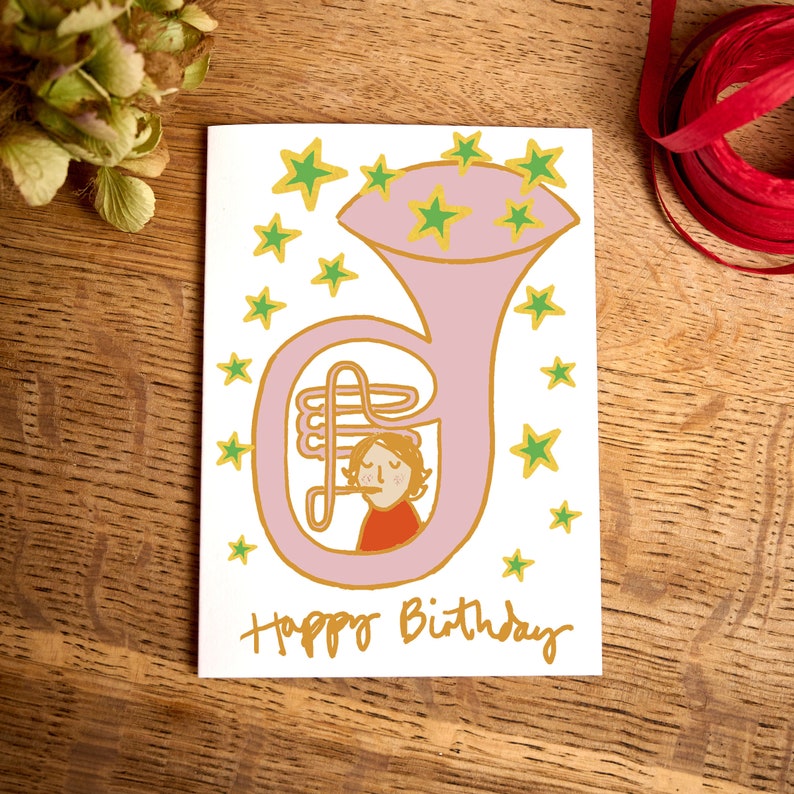 Funny Birthday Card /happy Birthday / Celebration / Trumpet Etsy