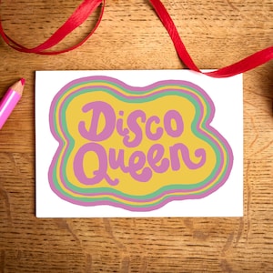 Grappige verjaardagskaart / Disco Queen / koninginkaart / verjaardagskaart / plasticvrije kaart