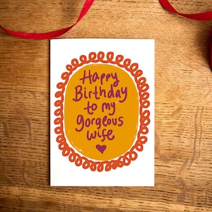 Biglietto di compleanno/buon compleanno alla mia splendida moglie/biglietto per moglie/biglietti di alta qualità