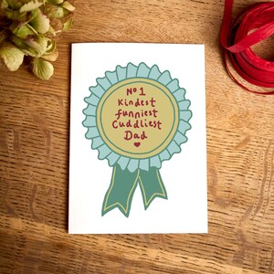 Grappige Vaderdagkaart / No1 Vriendelijkste, grappigste, knuffeligste vader / Papa's dagkaart / Voor papa kaart