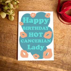 Biglietto di compleanno divertente / Biglietto di buon compleanno per una signora del cancro / Segno zodiacale del cancro Biglietto di compleanno / Carte oroscopo / per lei