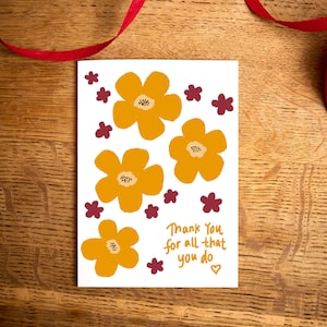 Carte de remerciement / Merci pour tout ce que vous faites / Carte de gratitude / Carte d'art de haute qualité