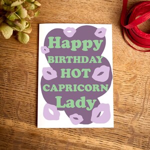 Grappige verjaardagskaart / Happy Birthday Hot Capricorn Lady Card / Steenbok sterrenbeeld Verjaardagskaart / Horoscoopkaarten / voor haar