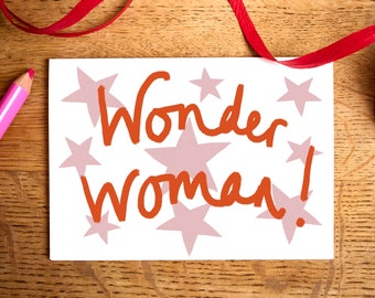 Mother's day Card / Wonder Woman / cards for her / cards for mum / cards for wife